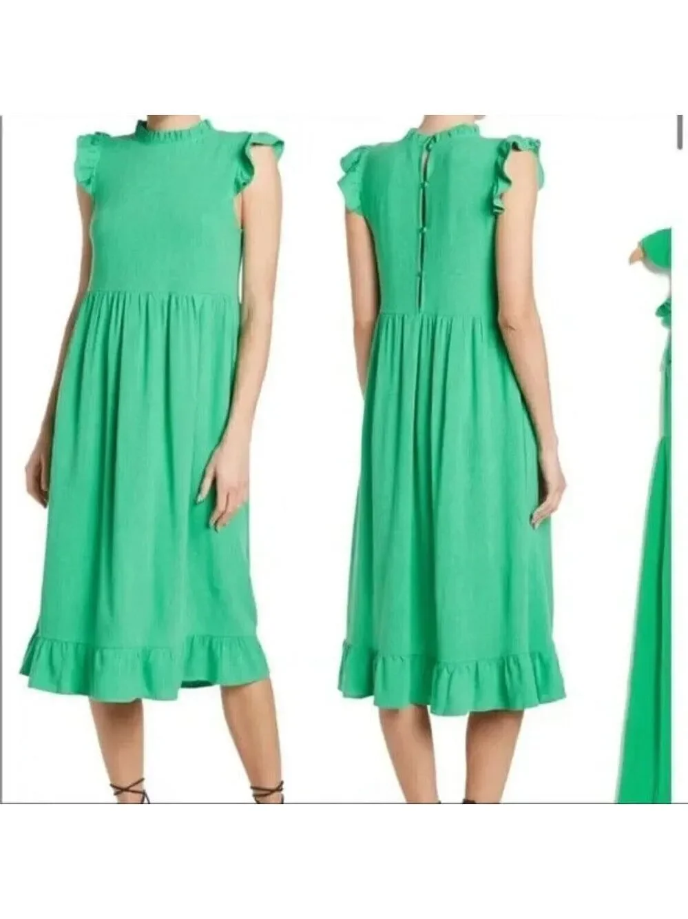 MELROSE & Market BNWOT Women Green Tiered Midi Dress Sz XSmall - Picture 1 of 6